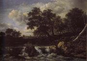 Jacob van Ruisdael Waterfall near oan Oak wood china oil painting reproduction